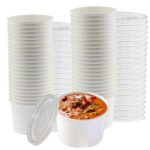 UK-S88OZSPBL - 8oz Plastic Soup Containers With Lids, Disposable - 1/CS