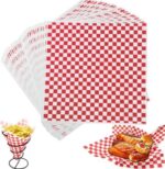 UK-WAX - 12″x12″ Checkered Waxed Sheets-5000/pcs Red - 1/CS