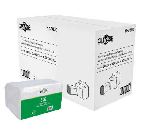 original-151.jpeg NAP800 - Interfold Napkins 1/2 Fold 7.87"x 6.5"- 1/CS (20 pks) - Image 1