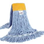 3051B - Synthetic 5 Inch Wide Band Wet Blue Looped End Mop - 20 Oz / Blue - 1 each