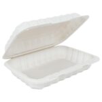 EP28 -  9"x6", MF Plastic Hinged CNTR , 1 CMPT, white - 1/150/cs