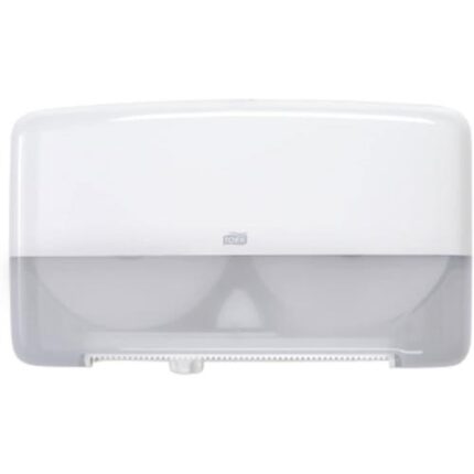14105200 - Tork Twin Mini Jumbo Bath Tissue Roll Dispenser, white - 1/EA