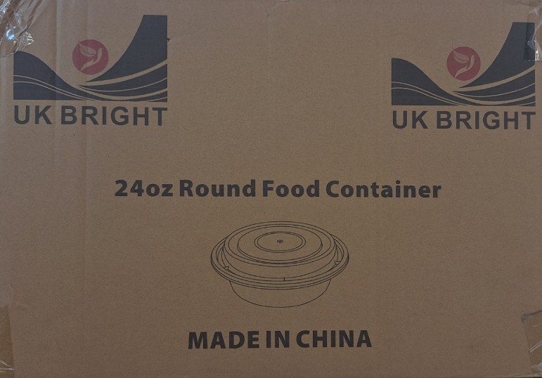 UKBR-RO24 - RO-24oz, round, white plastic container - 150/CS UKBR-RO24 - RO-24oz, round, white plastic container - 150/CS - Image 1