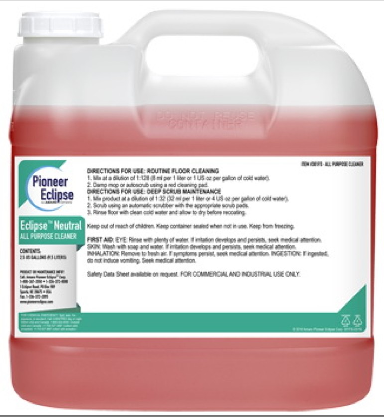 53270010 - Pioneer Eclipse Neutral All-Purpose Cleaner, Pink, Liquid, 2.5Gal - 1/EA 53270010 - Pioneer Eclipse Neutral All-Purpose Cleaner, Pink, Liquid, 2.5Gal - 1/EA - Image 1