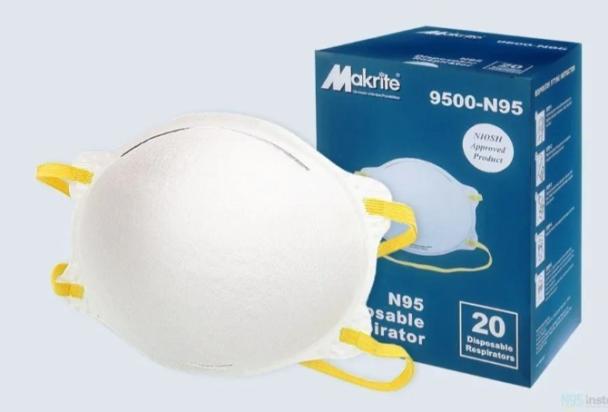 9500-N95 - Makrite 9500-N95 Disposable Respirators 20/Box - 1/BOX 9500-N95 - Makrite 9500-N95 Disposable Respirators 20/Box - 1/BOX - Image 1